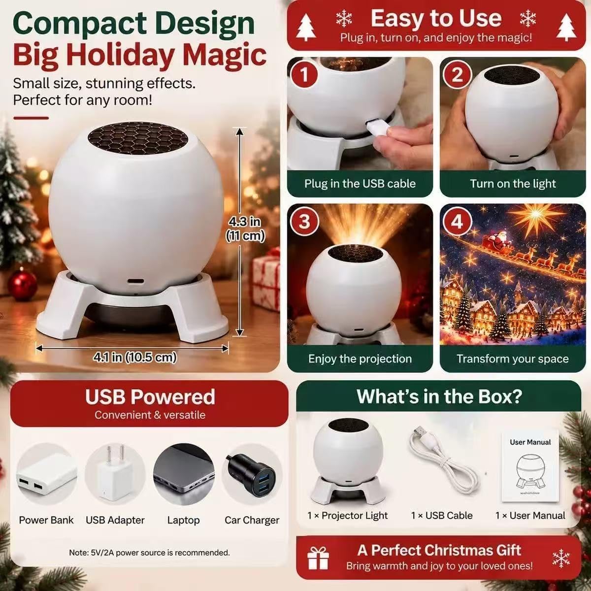 Enchanting Holiday Glow Projector