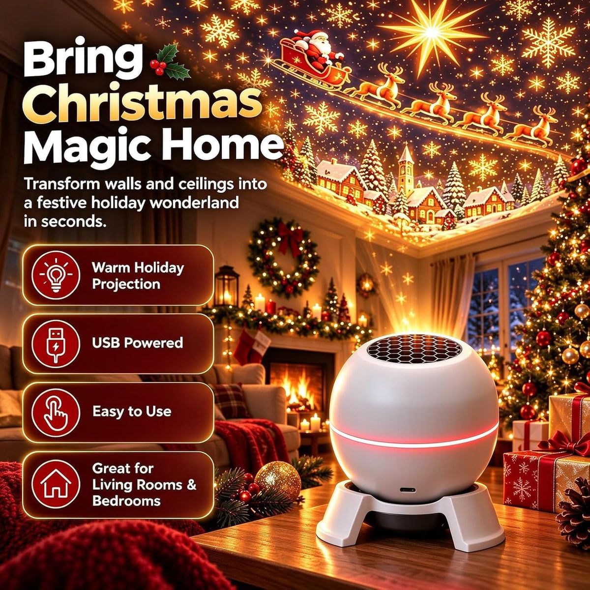 Enchanting Holiday Glow Projector